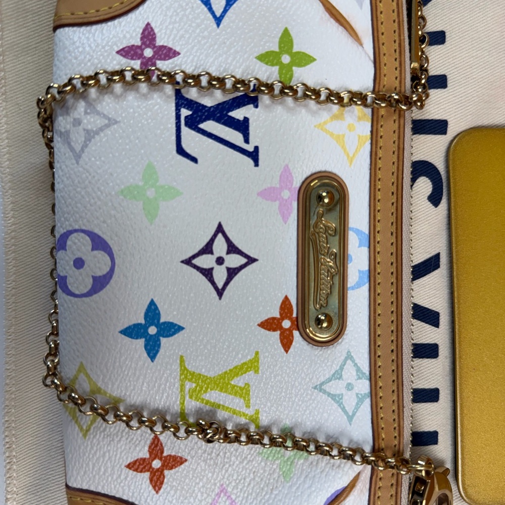 Louis Vuitton White Multicolor Monogram Pochette Milla Mirakami MM - Picture 5 of 8